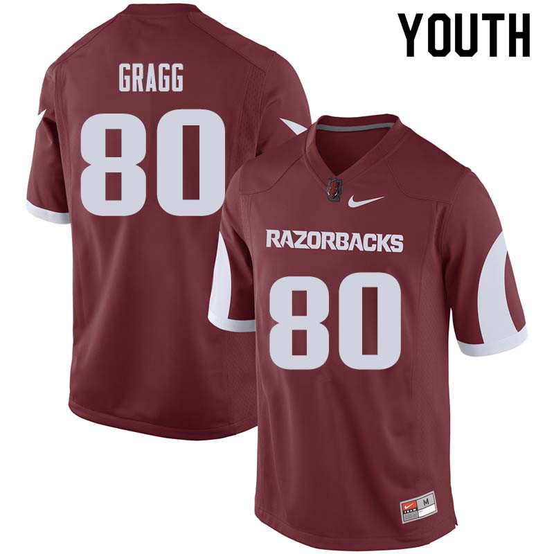 Youth #80 Will Gragg Arkansas Razorback College Football Jerseys Sale-Cardinal